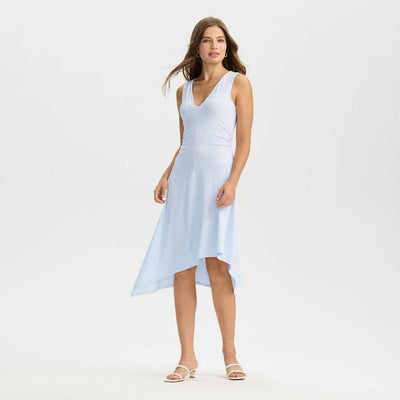 Open Box - Women's Asymmetrical Midi High-Low Dress - A New Day™ Airy Blue XL