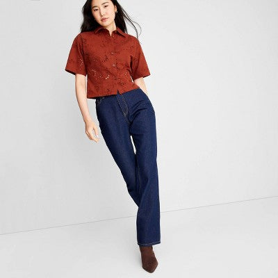 New - Women's High-Rise Flare Denim Pants - Future Collective with Reese Blutstein Future Collective with ReeseBullseye Deals