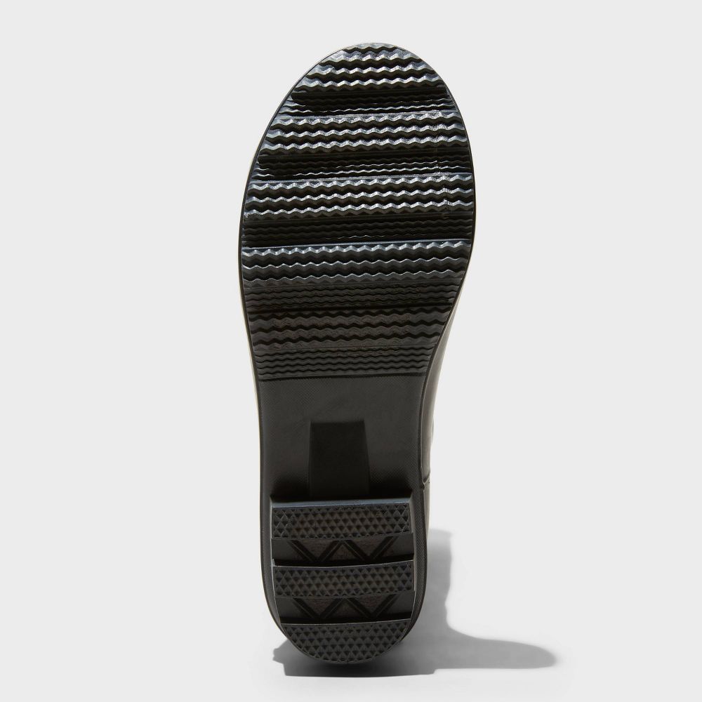 New - Women's Wide Width River Tall Rain Boots - A New Day™ Black 5W: Waterproof, Adjustable Buckle, Non-Marking Sole