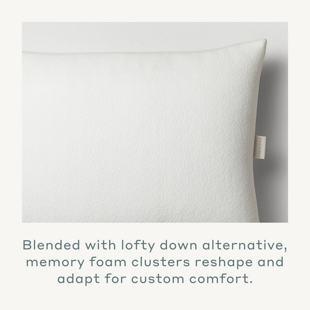 Open Box - King Medium Machine Washable Memory Foam & Down Alternative Bed Pillow - Casaluna™