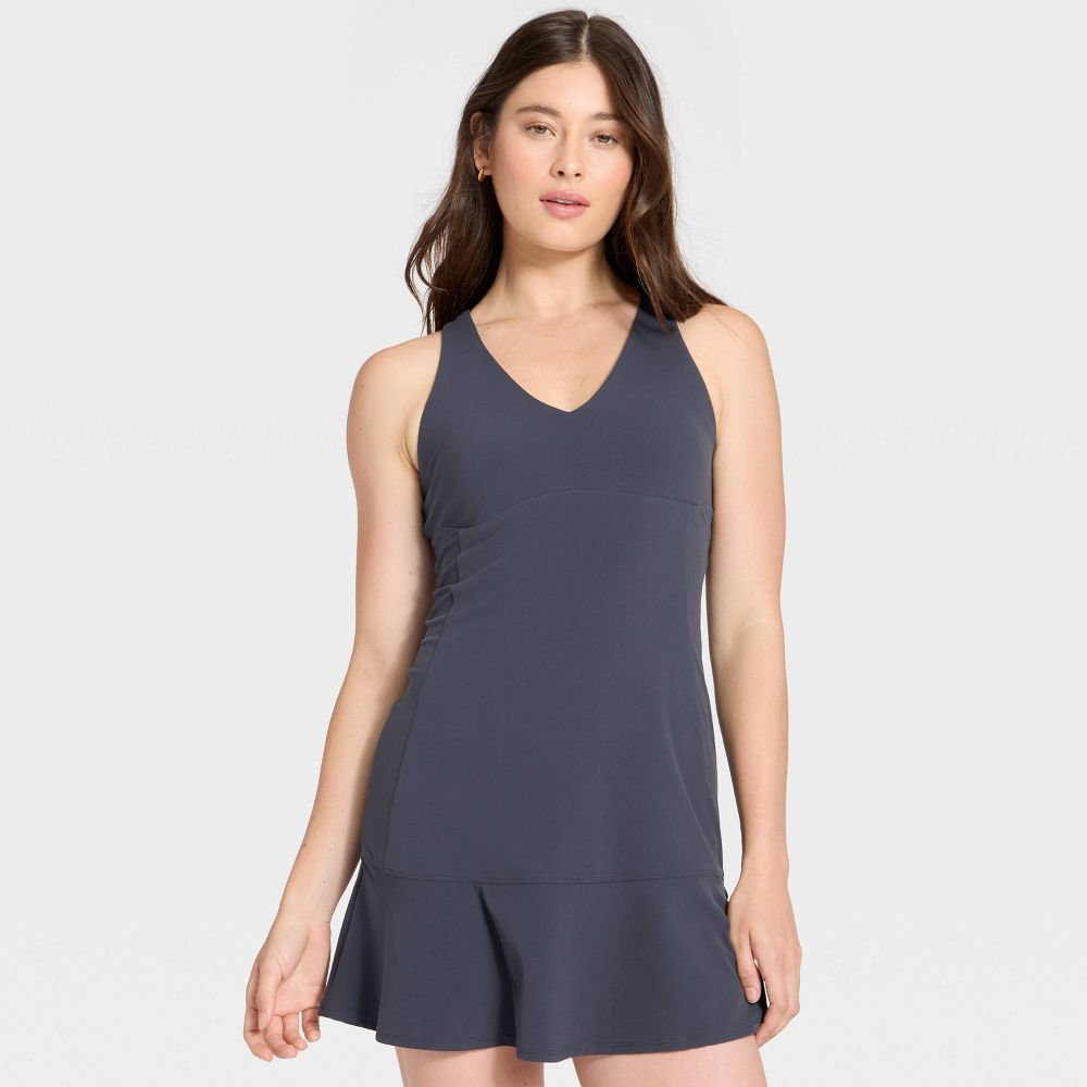 Open Box - Women's Everyday Soft Ruffle Dress - All In Motion™ Dark Blue XS