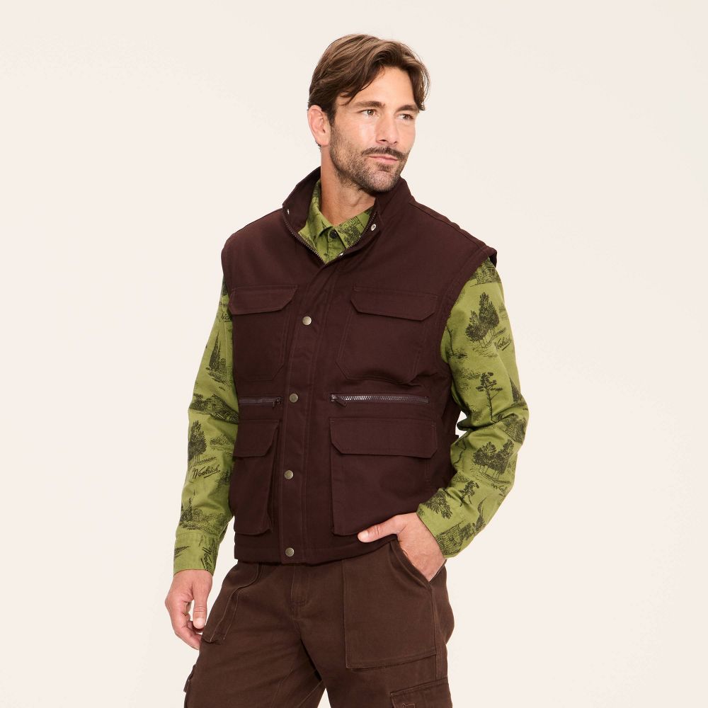 New - Men's Fisherman Vest - Woolrich x Target Brown S