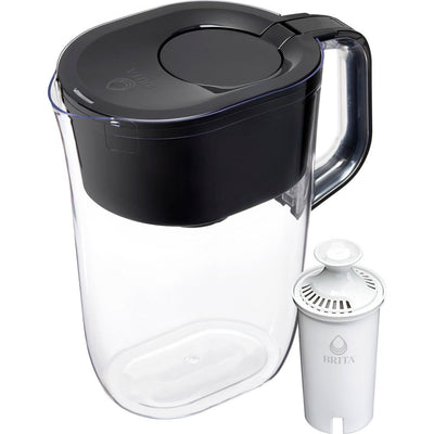 Open Box - Brita Water Filter 10-Cup Tahoe Water Pitcher Dispenser - Black: Easy-Fill Lid, Electronic Indicator