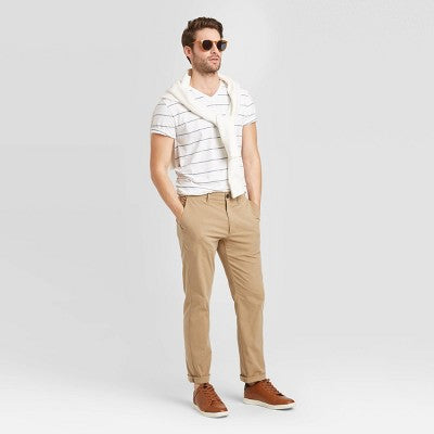 New - Goodfellow & Co Mens Slim Straight Chino Pants Quick Dry Stain Wrinkle Resistant Goodfellow & CoBullseye Deals