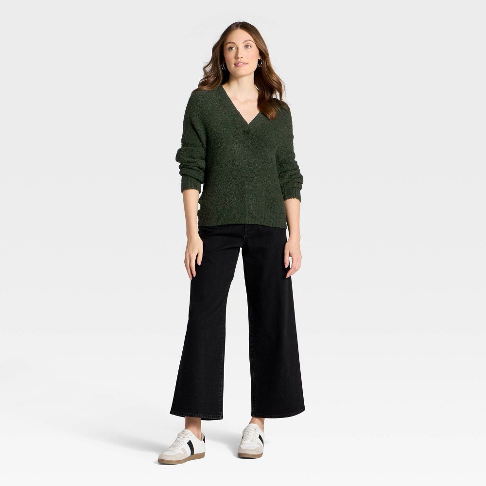 New - Women's Hooded Shawl Sweater - Universal Thread™ Dark Green M