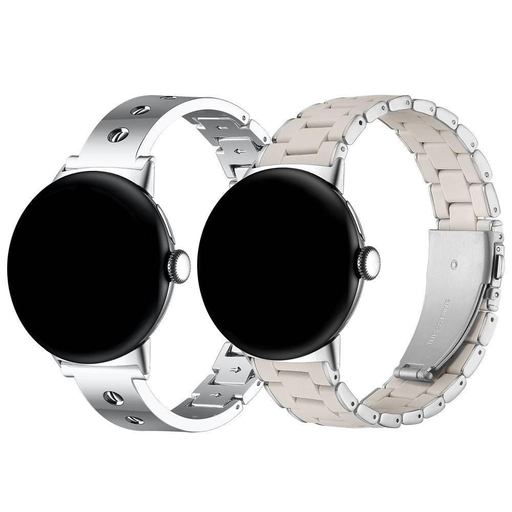 New - Posh Tech 2pk Smart Watch Band Set, Universal Fit for Apple Watch, Samsung Galaxy, Garmin 20mm - Quinn/Orla