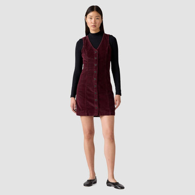 Open Box - Levi's® Women's Vianna Vest Dress - Tawny Port Cord M