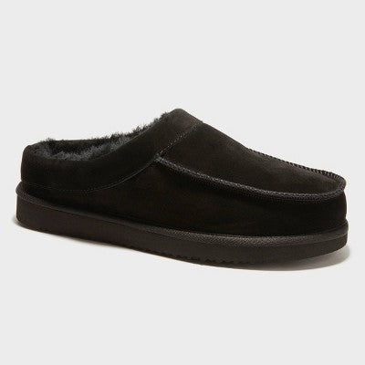 Open Box - Dluxe By Dearfoams Men's Suede Shearling Slip On Slippers Clog Indoor/Outdoor dluxe by dearfoamsBullseye Deals
