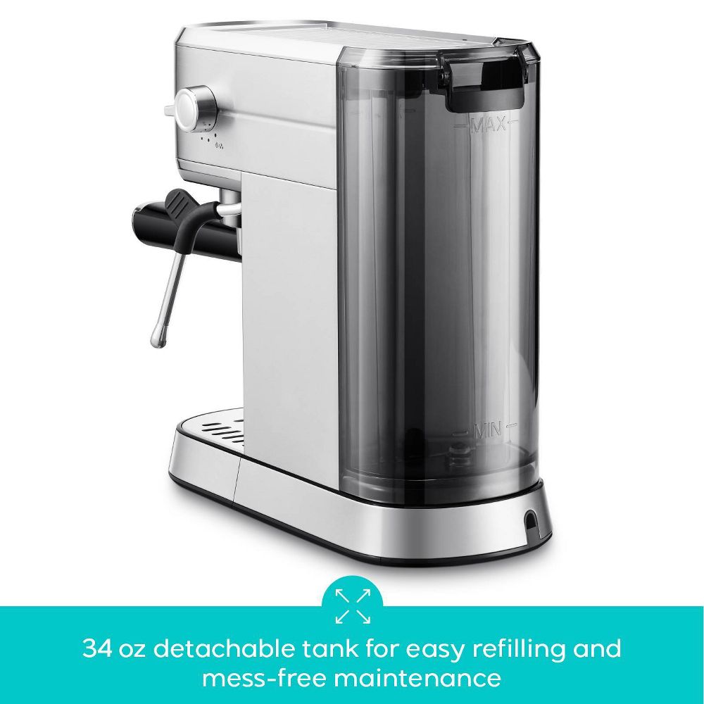 New - CASABREWS CM5418 20 Bar Espresso Machine and Coffee Maker with Pressure Gauge, Steam Function, Stainless Steel Housing, and 34 oz Removable Water Tank