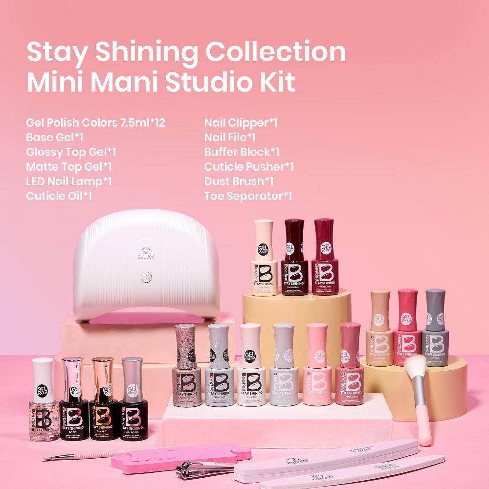 Open Box - Beetles 12 Colors All In One Nail Polish Starter Kit - 12ct