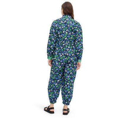 New - Diane von Furstenberg Nylon Long Sleeves Straight Leg Jumpsuits, Jazz Dots Green Diane von Furstenberg for TargetBullseye Deals