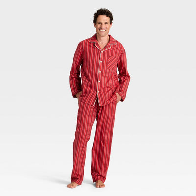 New - Men's Flannel Pajama Set - Goodfellow & Co™ Red Stripe XXL