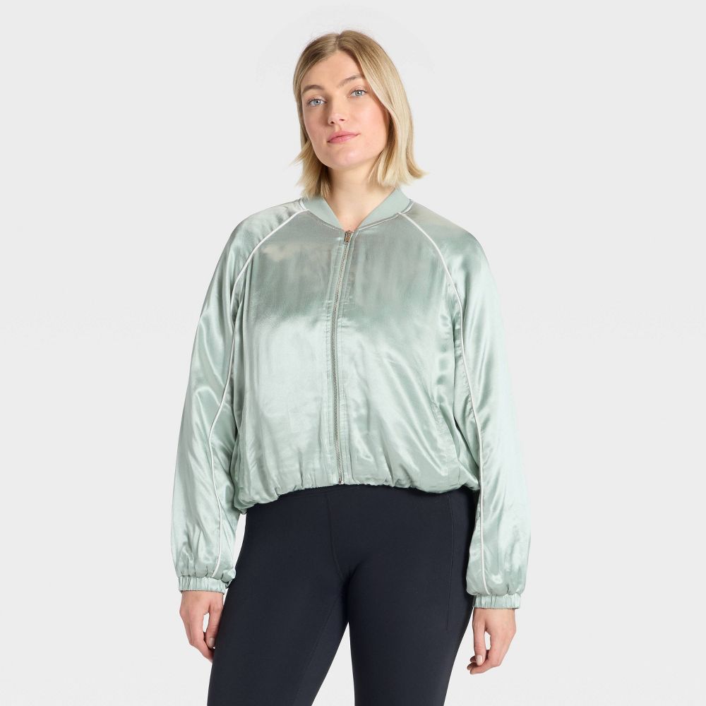 New - Women's Piped Track Jacket - All In Motion™ Sage Green M