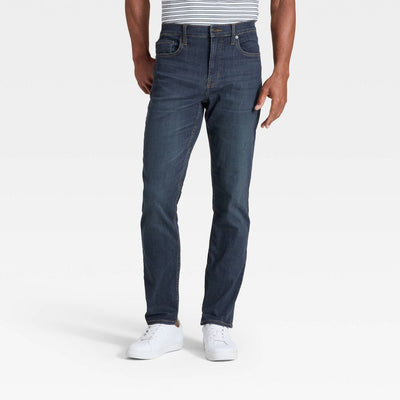 Open Box - Men's Slim Fit Jeans - Goodfellow & Co™ Indigo 32x32: Midweight Denim, Stretch Fabric, Mid Rise, Fly Button and Zipper