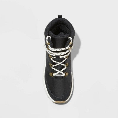 New - Universal Thread Women's Faux Leather Ankle Winter Hiker Boots Water-Repellent Universal ThreadBullseye Deals