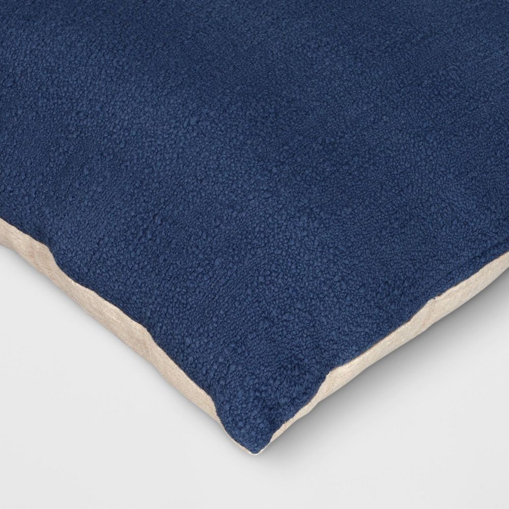 Open Box - Oversized Square Cotton Boucle Reversible Throw Pillow with Linen Blue - Threshold™