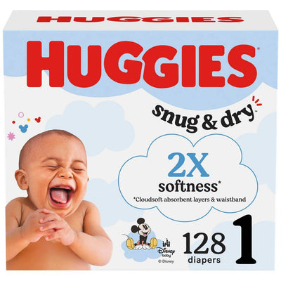 Open Box - Huggies Snug & Dry Diapers   -Size 1 - 128ct