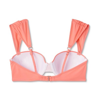 Women's Light Lift Shoulder Cap Straps Bikini Top - Shade & Shore Coral Shade & ShoreBullseye Deals