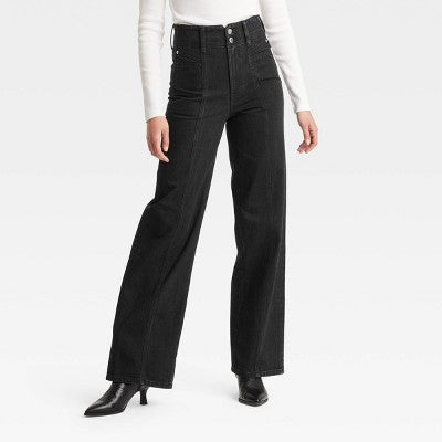 New - Women's High-Rise Tailored Wide Leg Jeans - Universal Thread Universal ThreadBullseye Deals