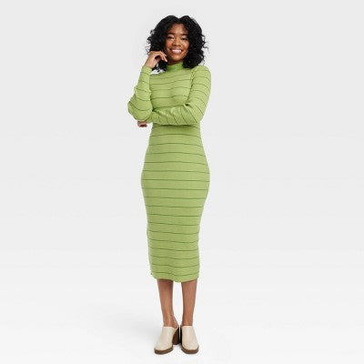 New - House of Aama Women's High Neck Midi Knit Dress Long Sleeve House of Aama x TargetBullseye Deals
