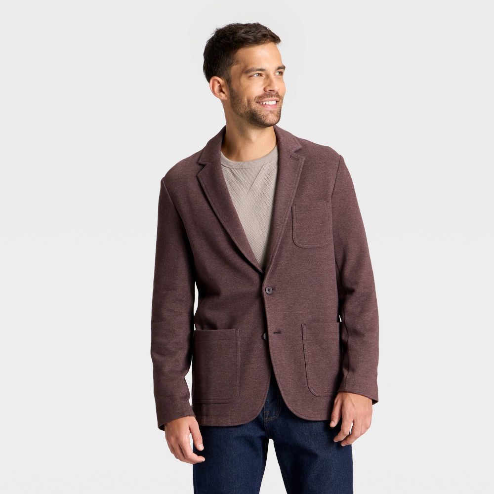 New - Men's Comfort Wear Knit Blazer - Goodfellow & Co™ Black Raspberry S