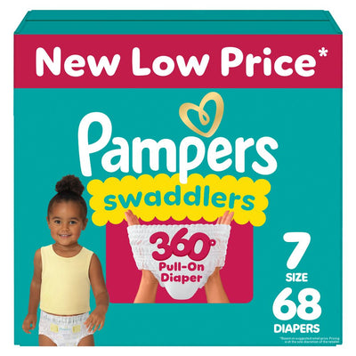 New - Pampers Swaddlers 360 Disposable Diapers - Size 7 - 68ct