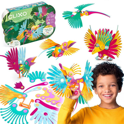 New - Clixo Jungle Birds Magnetic Building Set