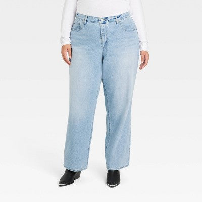 Universal Thread Women's Mid-Rise Baggy Jeans Classic 90's Vintage Straight Fit Universal ThreadBullseye Deals