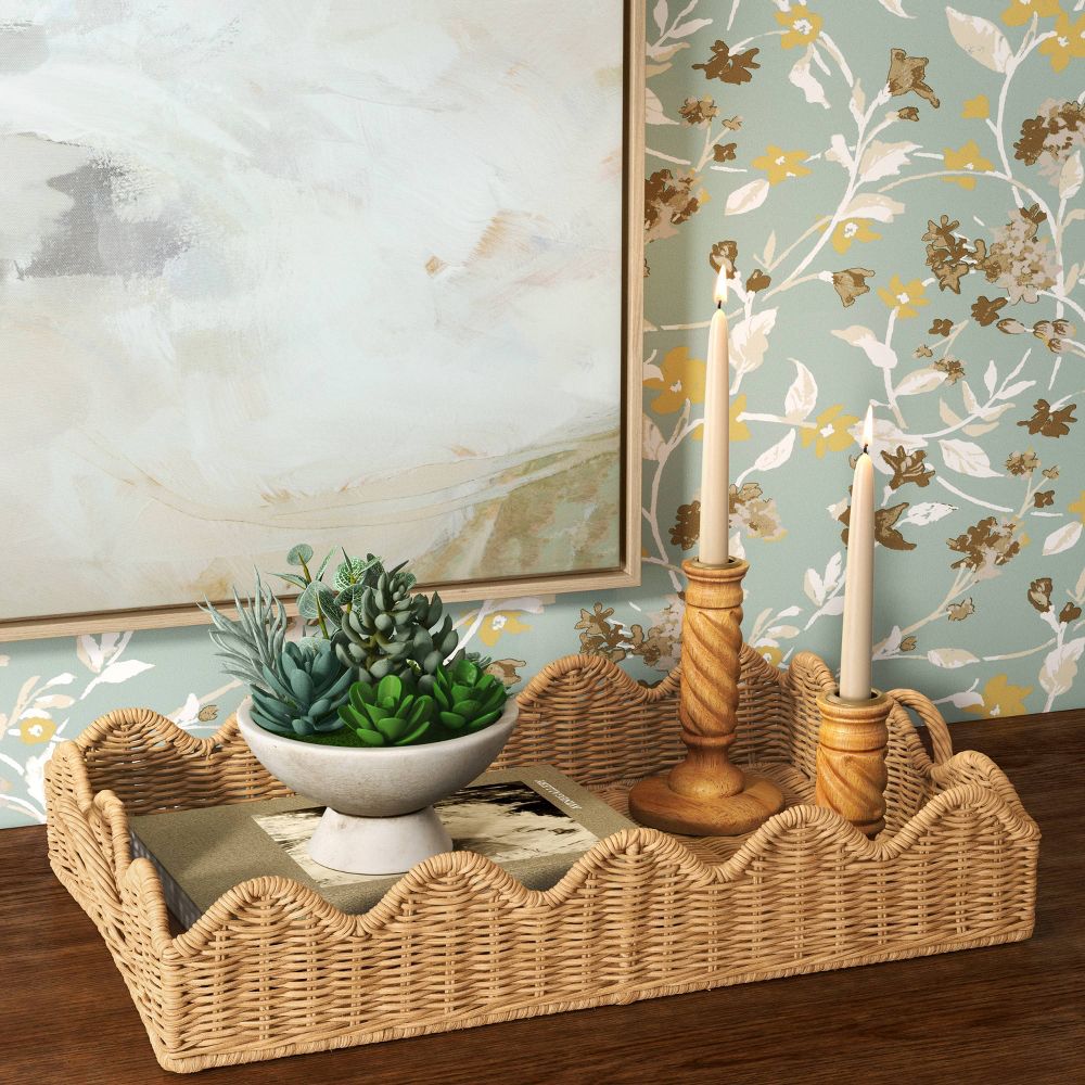 New - Recta Scallop Edge Wicker Tray - Threshold™
