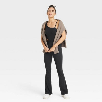 New - JoyLab Women's Full Length Sleeveless Flare Bodysuit Cutout Jumpsuit JoyLabBullseye Deals