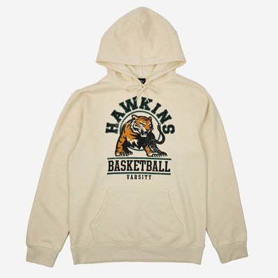 New - Men's Stranger Things Hawkins Tigers Pullover Sweatshirt - Off-White M