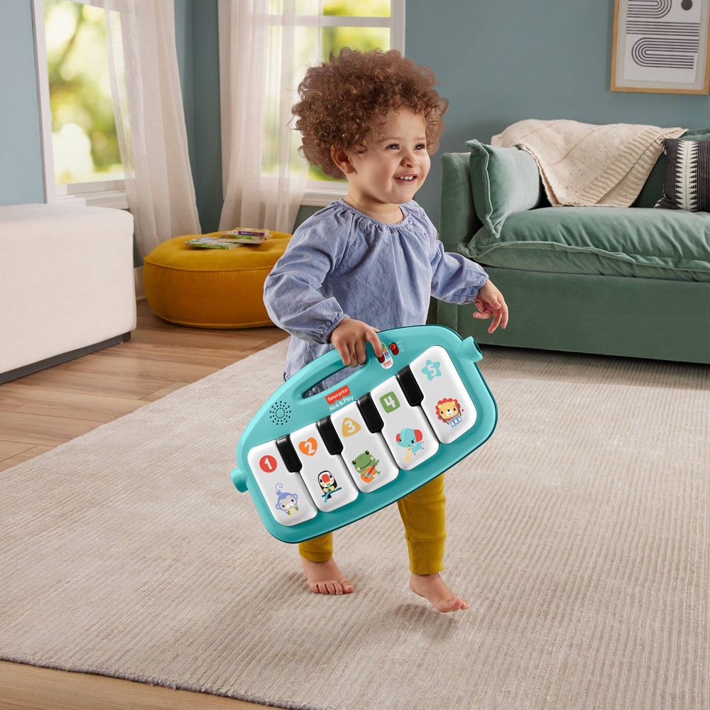 New - Fisher-Price Glow & Grow Kick and Play Gym - Blue