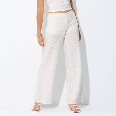 New - Women's Knit Wide Leg Pants - Wild Fable™ Cream XL