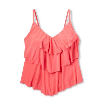 Aqua Green Women's Tankini Top Ruffles Tummy Control Swimwear UPF 50+ Swimsuit Aqua GreenBullseye Deals