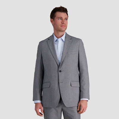 New - Haggar H26 Men's Big & Tall Tailored Fit Stretch Suit Jacket - Gray 48: Polyester Viscose Blend, Midweight Twill, 3 Pockets