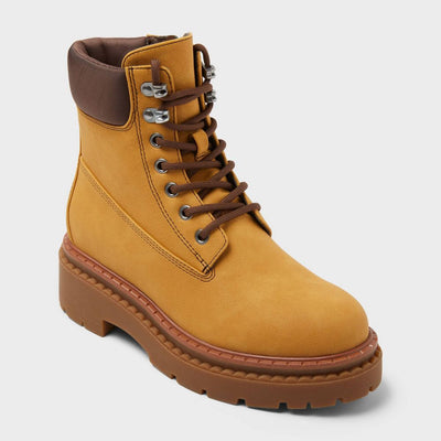 Open Box - Women’s Marlowe Hiker Ankle Boots with Memory Foam Insole – Wild Fable™ Tan 6