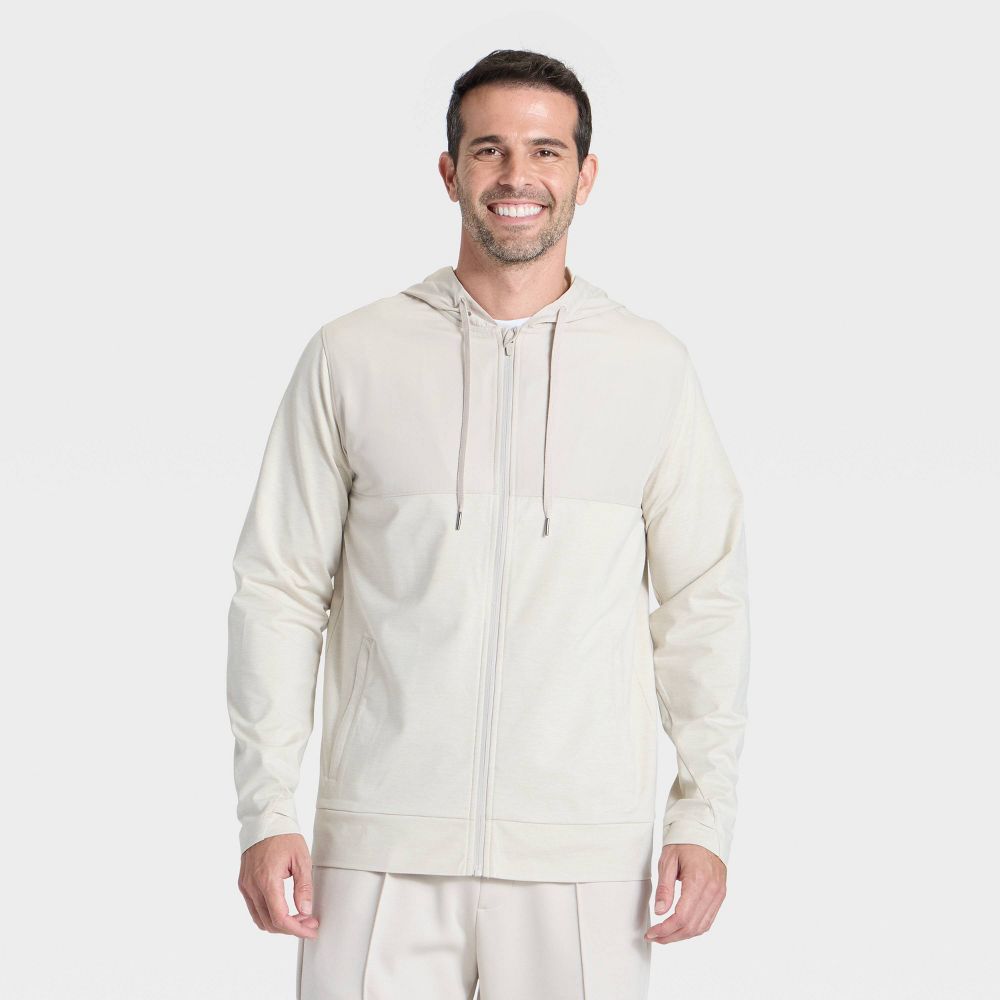 New - Men's Soft Stretch Full Zip Top - All In Motion™ Cream XL