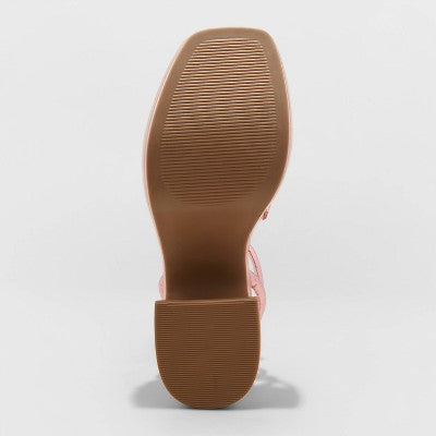 New - Wild Fable Women's Chunky Block High Heel Sandals Ankle Strap Memory Foam Wild FableBullseye Deals