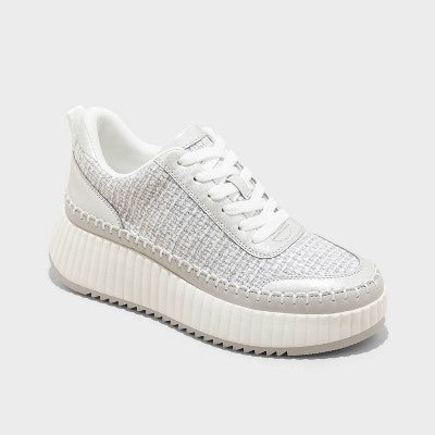 New - Universal Thread Women's Low Top Woven Lace Up Sneakers Memory Foam Universal ThreadBullseye Deals