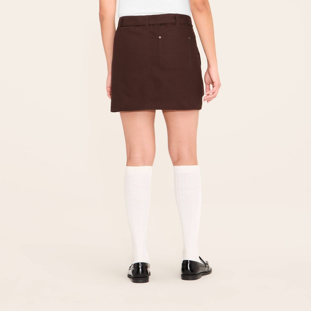 Open Box - Women's Belted Mini A-Line Skirt - Woolrich x Target Brown S