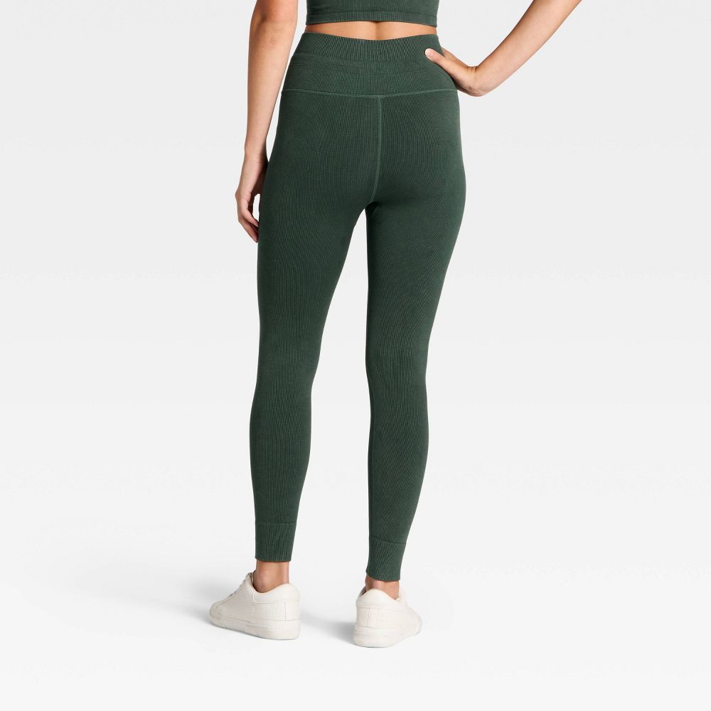 New - Women's High-Rise Tie Seamless Leggings - JoyLab™ Forest Green XXS