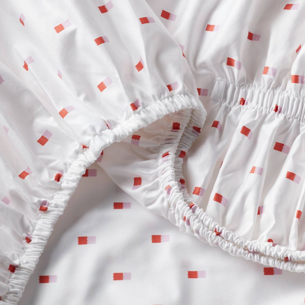 New - Twin/Twin XL 400 Thread Count Performance Sheet Set Pink/White Ikat Block - Threshold™