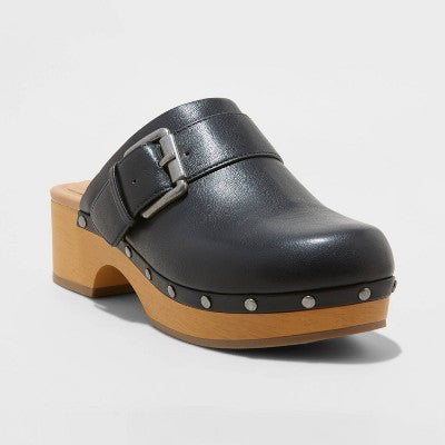 New - Universal Thread Women's 2" Chunky Block Low Heel Slip On Clogs Memory Foam Universal ThreadBullseye Deals