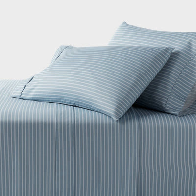Open Box - Full 400 Thread Count Performance Sheet Set Blue Stripe - Threshold™