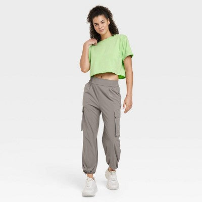 New - JoyLab Women's Cinch Hem Woven Cargo Pants High Rise Casual Fit JoyLabBullseye Deals