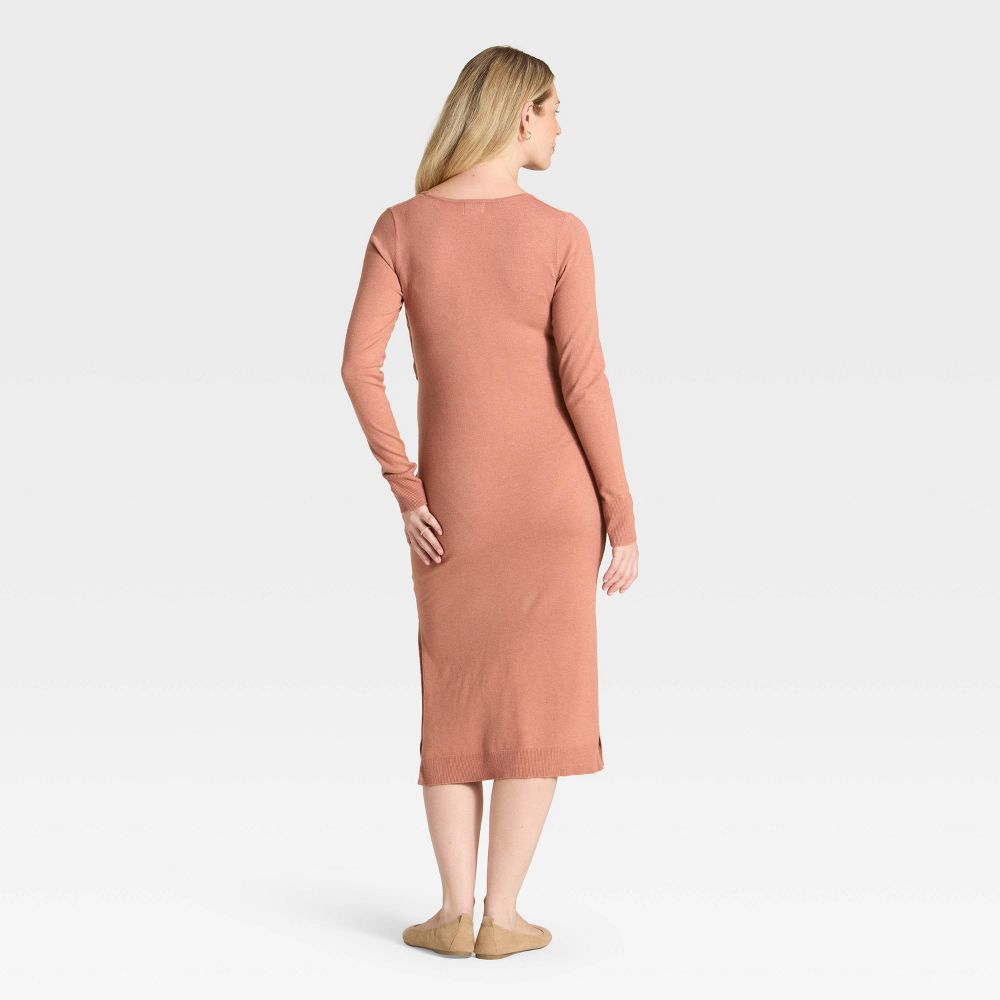 Open Box - Long Sleeve Wrap Midi Maternity Sweater Dress - Isabel Maternity by Ingrid & Isabel™ Mauve M