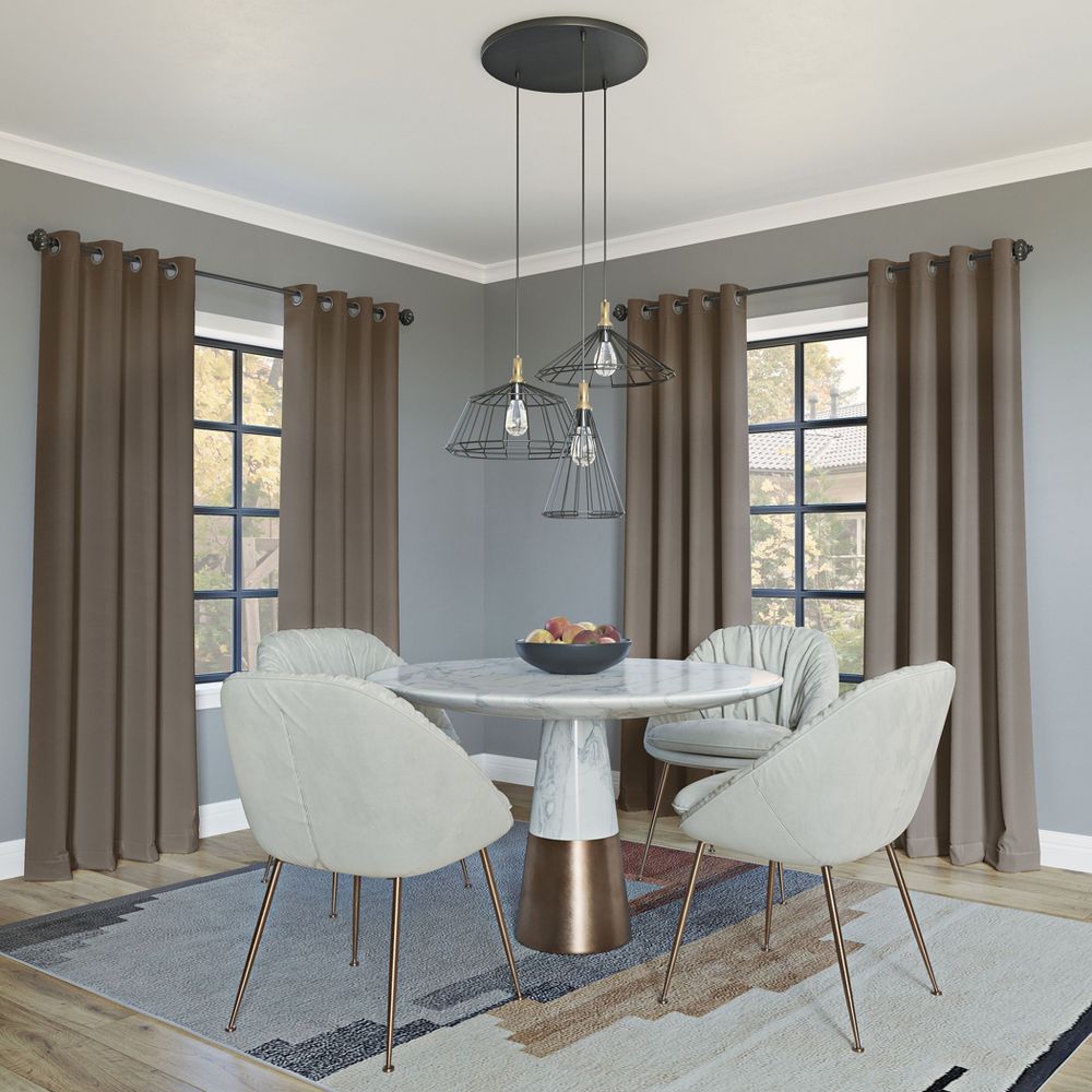 New - 52"x84" Sun Zero Blackout Oslo Theater Grade Grommet Curtain Panel Taupe: Modern, Energy Efficient, Noise Reduction