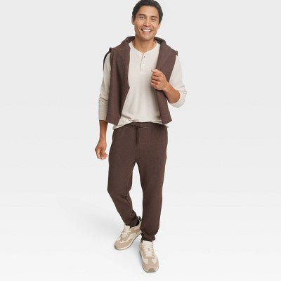 New - All In Motion Men's Textured Fleece Cotton Joggers Midweight Sweatpants All in MotionBullseye Deals