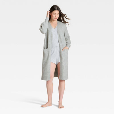 New - Women's Sweater Robe - Auden™ Heather Gray M/L