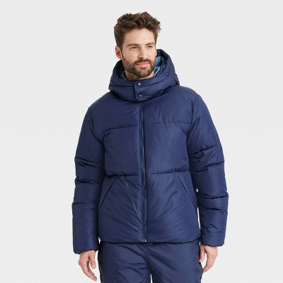New - All In Motion Men's Winter Hooded Wind-Resistant Heavyweight Puffer Jacket All in MotionBullseye Deals